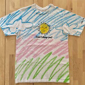 Teddy Fresh Unisex "Can I Sleep Yet?" Hila Original Drawing T-Shirt size Small